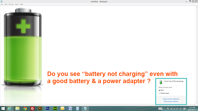 Laptop Battery Not Charging in Windows 7, 8, 8.1, XP, Vista 