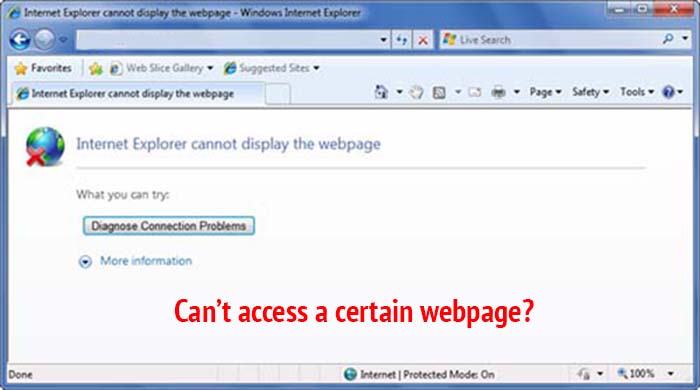 internet explorer 6-8 kan de internetsite niet openen