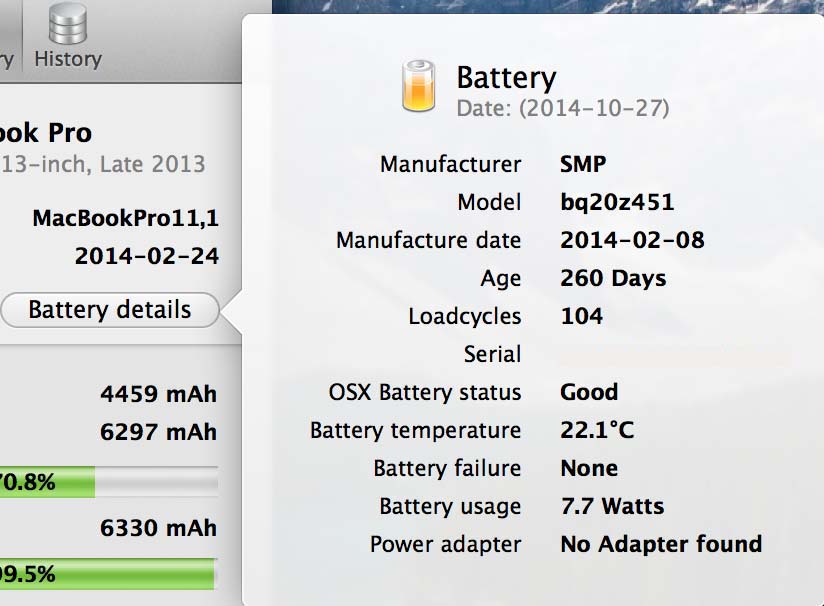 use COCONUT BATTERY – Macbook Pro Retina Battery’s Health Checker