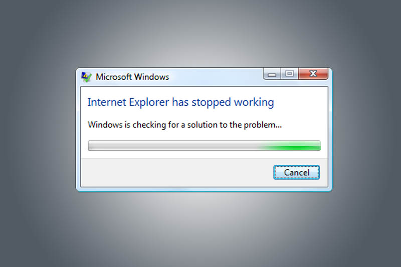 ie has stopped working windows vista