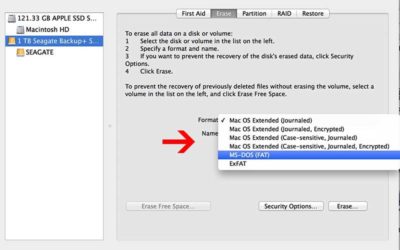 formatting usb & external hard drive to FAT32 or exFAT on Macbook Pro Retina OS X