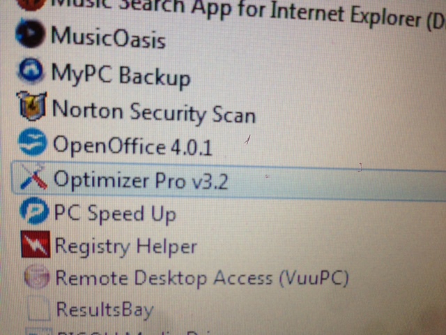 uninstall optimizer pro virus spyware spam