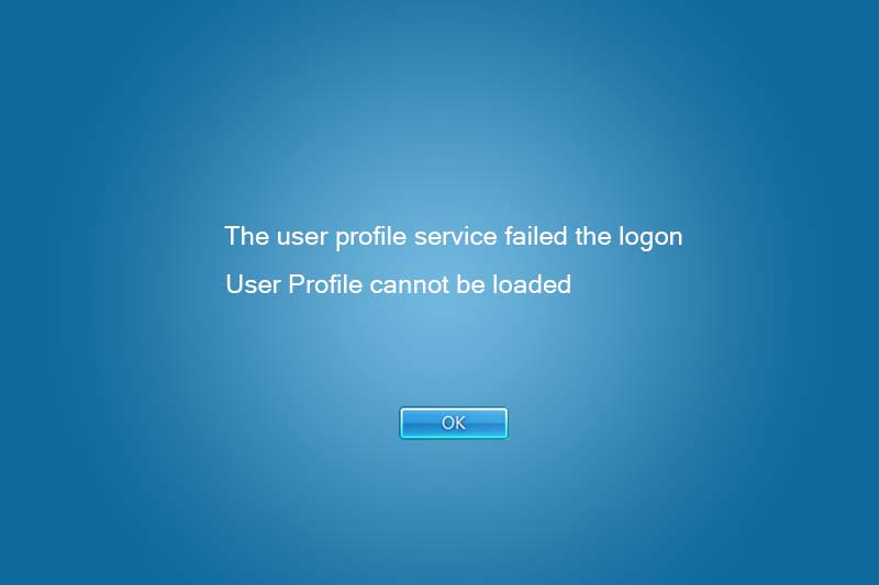 the user profile service failed the logon” Windows 8