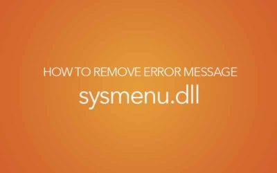 Remove SysMenu.dll Error Message – C:\PROGRA~1\COMMON~1\System\SysMenu.dll