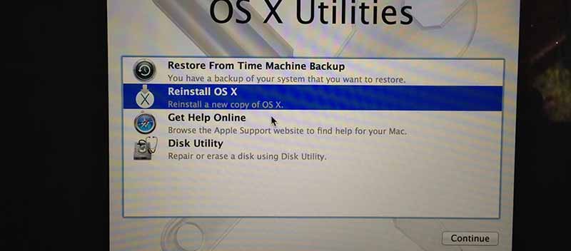 Restoring Factory Default on Macbook Pro Retina Mavericks OS X
