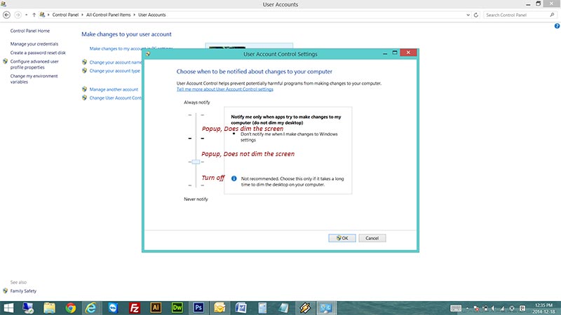 How to disable UAC user account control in Windows 7, 8, 8.1