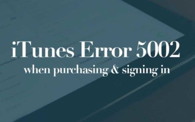 iTunes Store Unknown Error (5002) when purchasing & signing in & downloading.