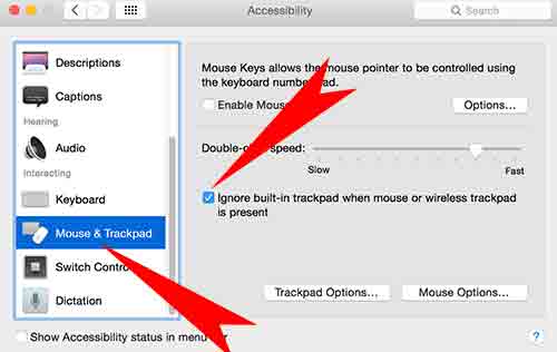 disable trackpad mac Mavericks & Yosemite