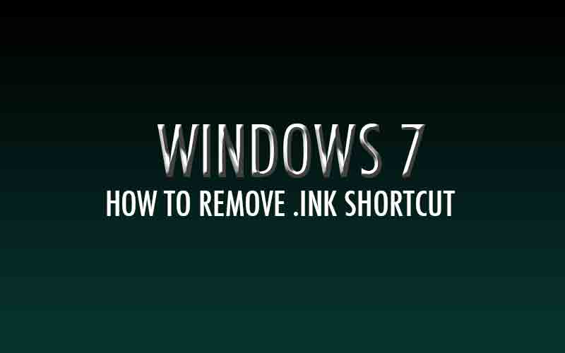 Remove .lnk Shortcut registry windows 7