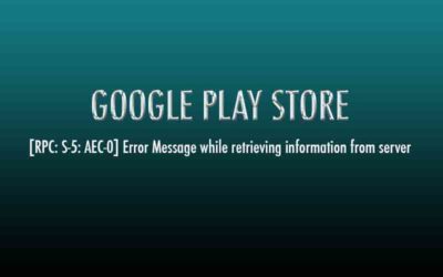 [RPC: S-5: AEC-0] Error Message while retrieving information from server