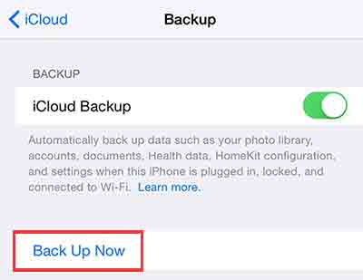 how to backup on iPhone 6