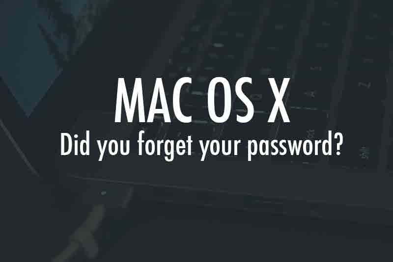 forgot admin password on mac os x