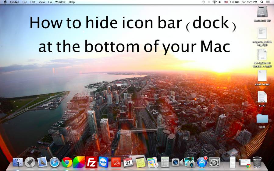 How to hide bottom bar (dock) on Mac, OS X
