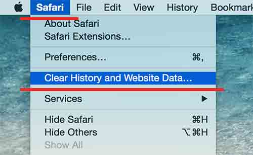 deleting history & cache from Safari Browser on Macbook pro retina