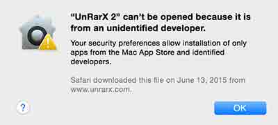 mac error message can’t be opened because it is from an unidentified developer