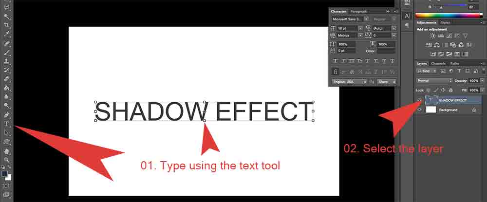Shadow effect. Тень текста в фотошопе. Как сделать тень текста в фотошопе. Как добавить тень на текст в фотошопе.