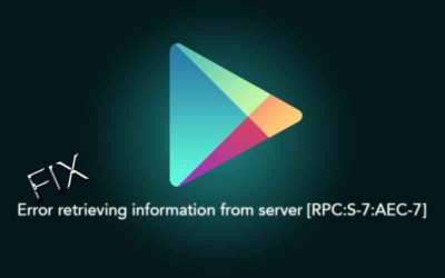 [rpc s-7 aec-7] Error retrieving information from server from Google Play Store