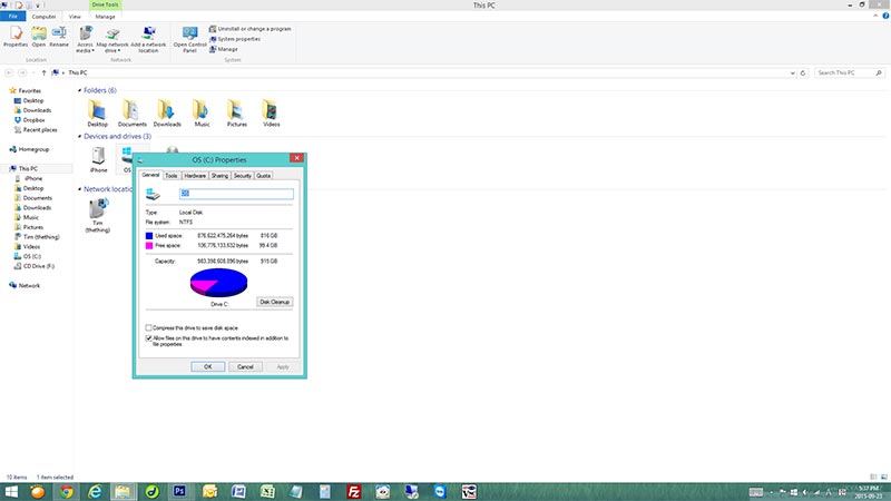 How to check hard drive space Windows 8, 7, Vista