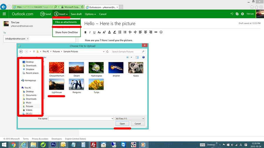 How to attach a file to email – Gmail, Hotmail(Outlook)