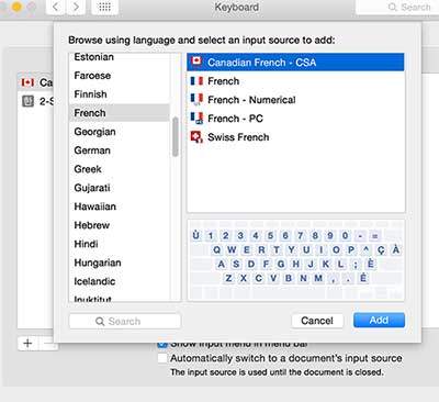Changing keyboard input language on Macbook Pro & Air