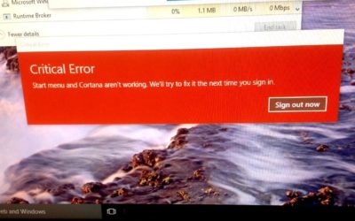 Fix: Windows 10 critical error start menu and cortana aren’t working. We’ll try to fix it the next time you sign in