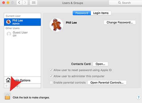 Enabling automatic login in Mac OS X El Capitan
