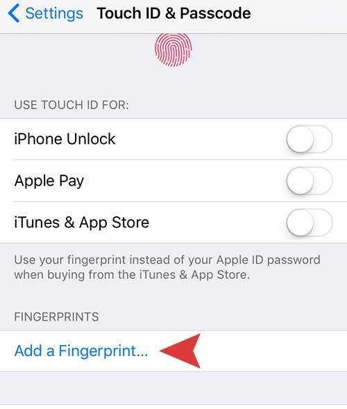 Setting up Touch ID on iOS 9