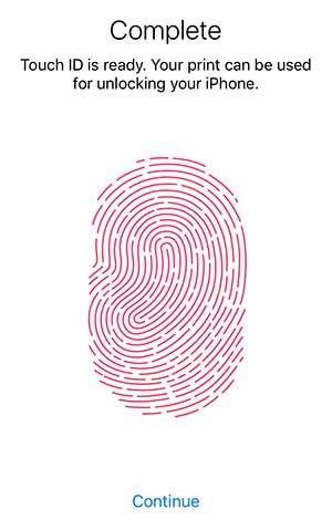 Setting up Touch ID on iOS 9