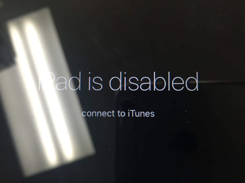 iPad is disabled - Connect to iTunes