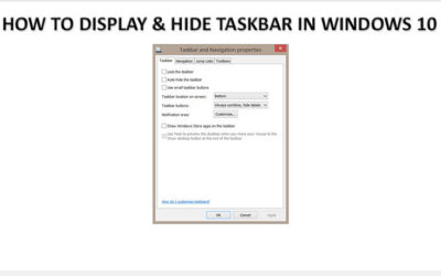 Windows taskbar disappeared Windows 10 | How to display or hide taskbar