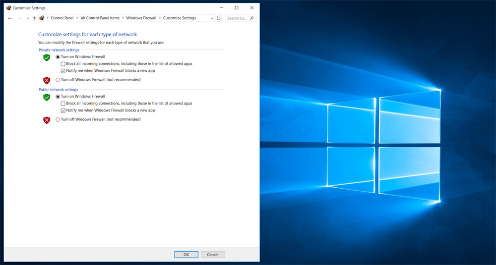 How to turn off Firewall on Windows 10