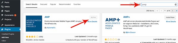 Setting up WordPress site for AMP