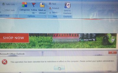 Fix: Outlook “This operation has been cancelled due to restrictions in effect on this computer”